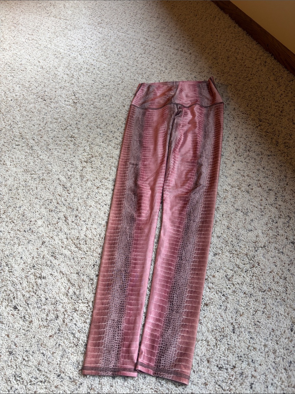 Emily Hsu Designs Pink Croc-Embossed Leggings & Top